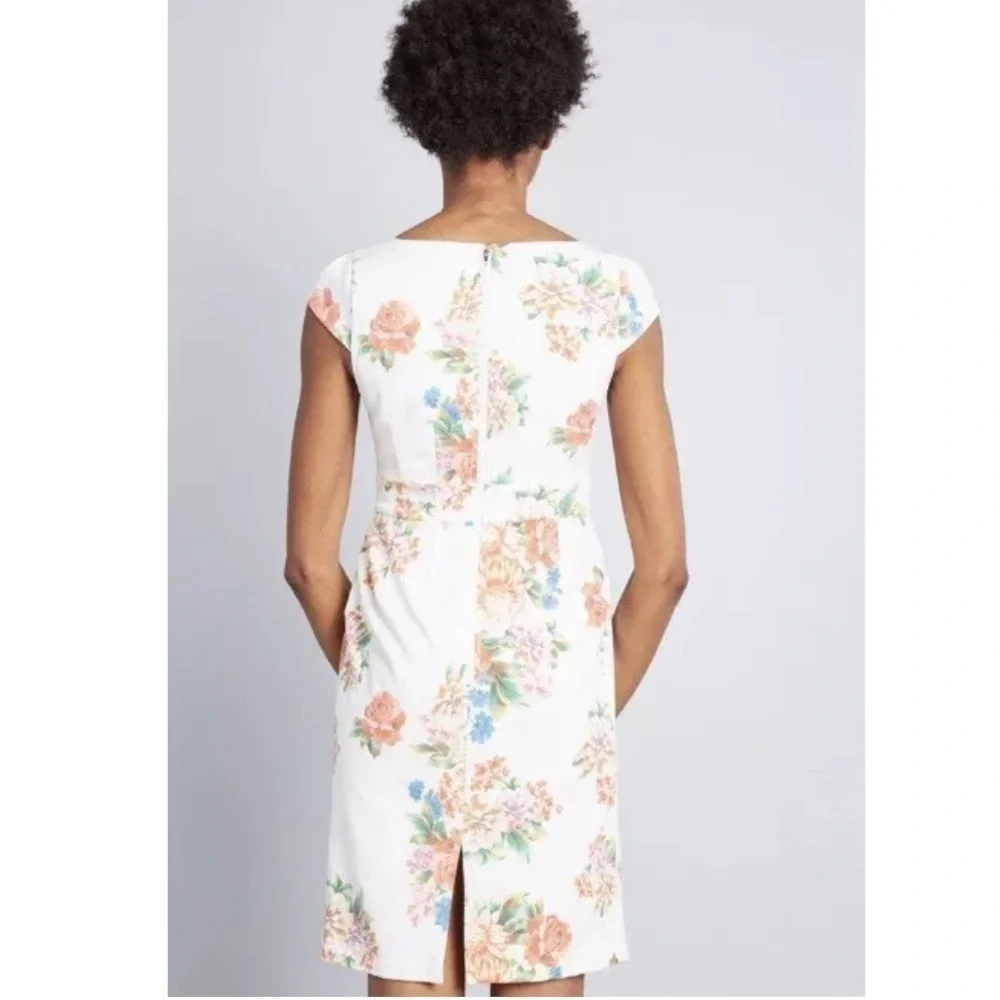ModCloth Elegant Reflections Floral Sheath Dress Size Small - Picture 2 of 10